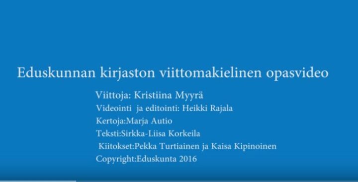 Eduskunnan Kirjasto - Viittomakielinen Kirjasto